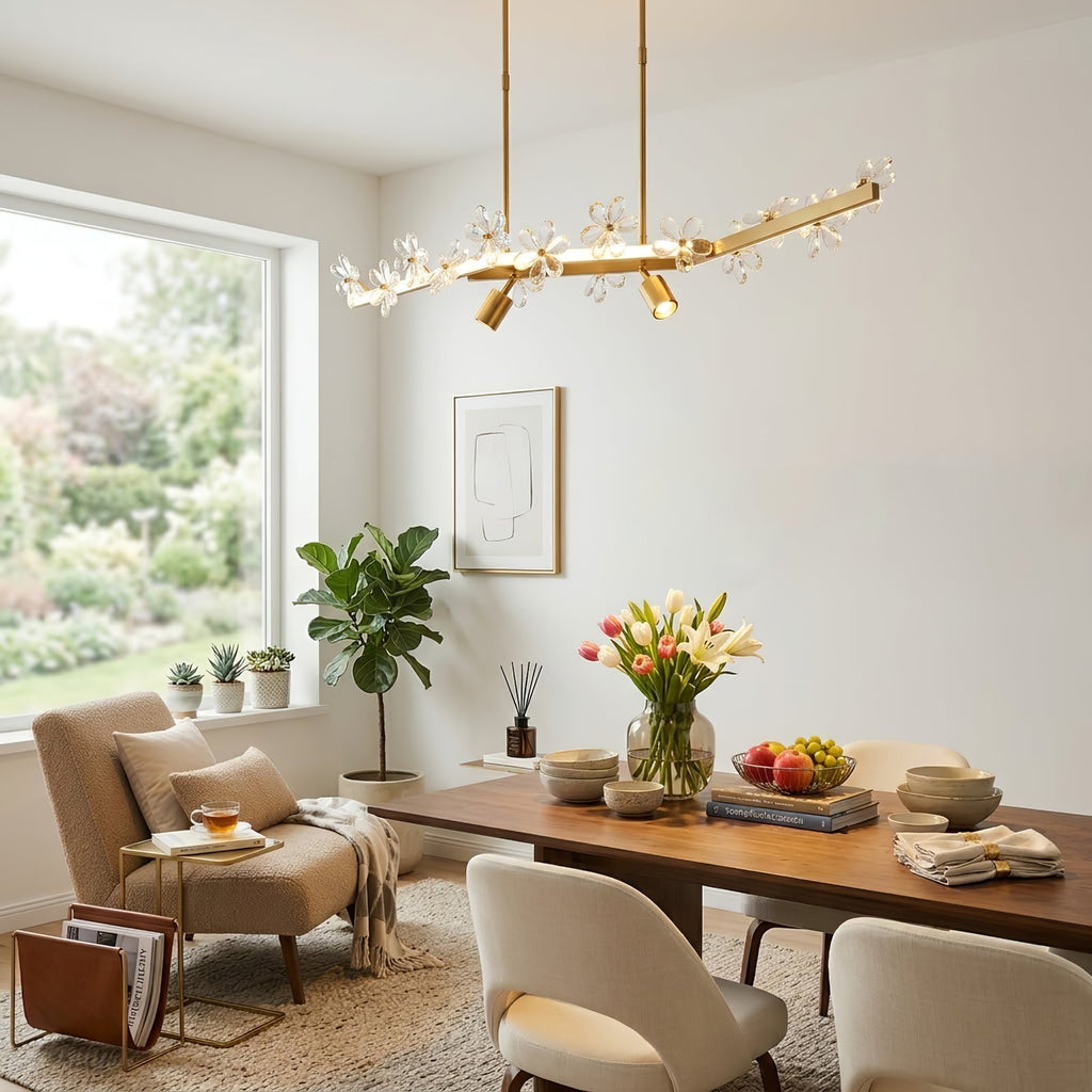 Blooming Crystal Flower Modern Pendant Light | wildoxy