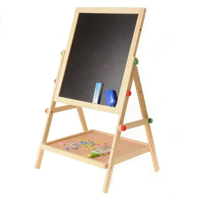 לוח מגנטי BoardPro בגובה מתכוונן — משטח כפול של לוח גיר ולוח מחיק