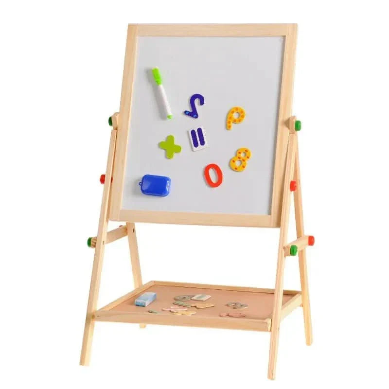 לוח מגנטי BoardPro בגובה מתכוונן — משטח כפול של לוח גיר ולוח מחיק