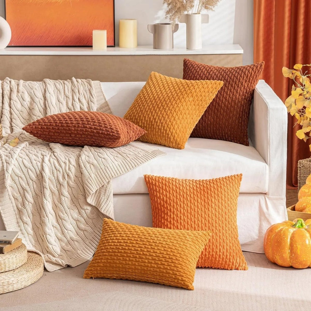 BOHOSTRIPÉ Kissen aus Cord mit Boho-Streifen