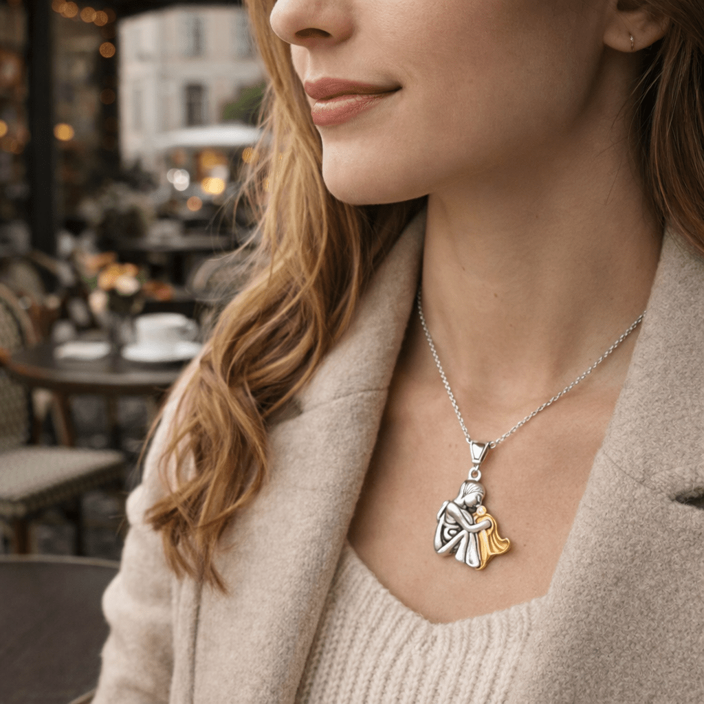 Collana con ciondolo Bondtail per amanti dei cani — Design sottile con figure abbracciate