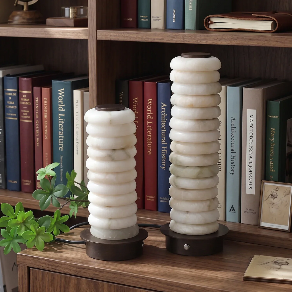 Multi-Tiered Alabaster Table Lamp | wildoxy