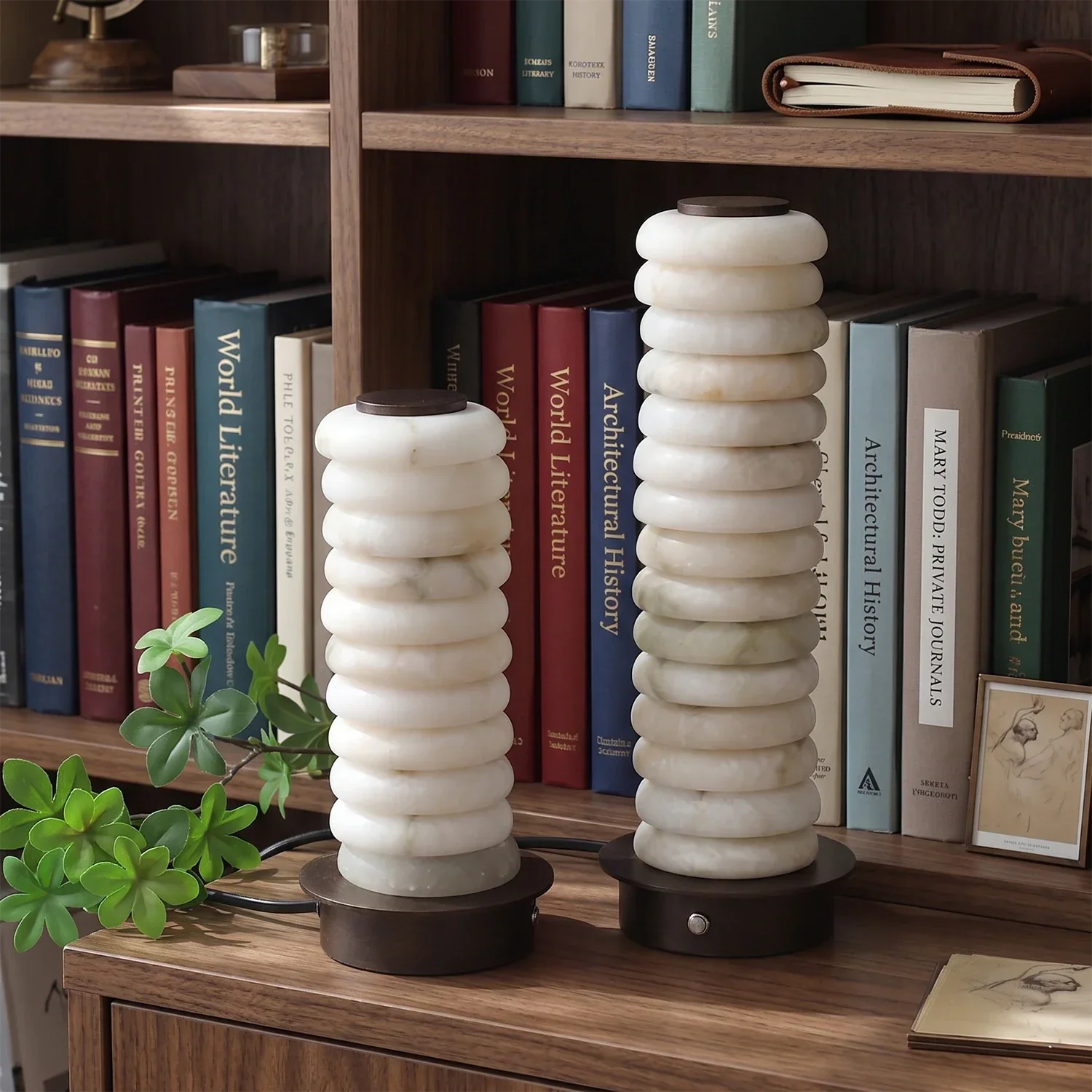 Multi-Tiered Alabaster Table Lamp | wildoxy