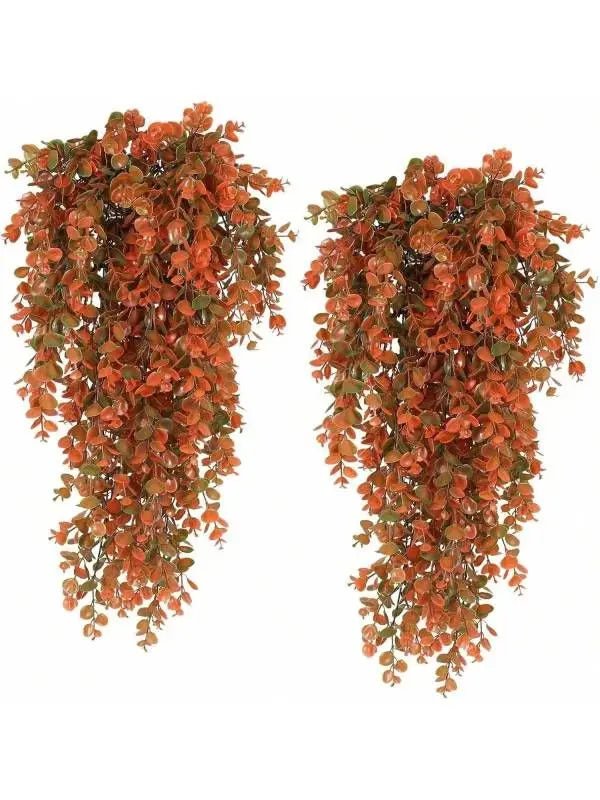 Botanilux odporne na promieniowanie UV sztuczne wiszące liście eukaliptusa — realistyczna zielona dekoracja