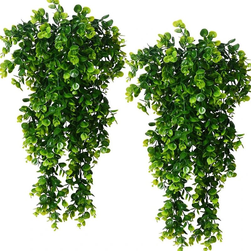 Botanilux odporne na promieniowanie UV sztuczne wiszące liście eukaliptusa — realistyczna zielona dekoracja