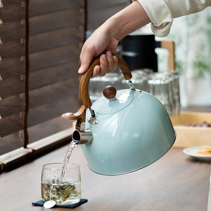Vannkoker i rustfritt stål med plystring, 2.5L/3L, induksjon + plystring
