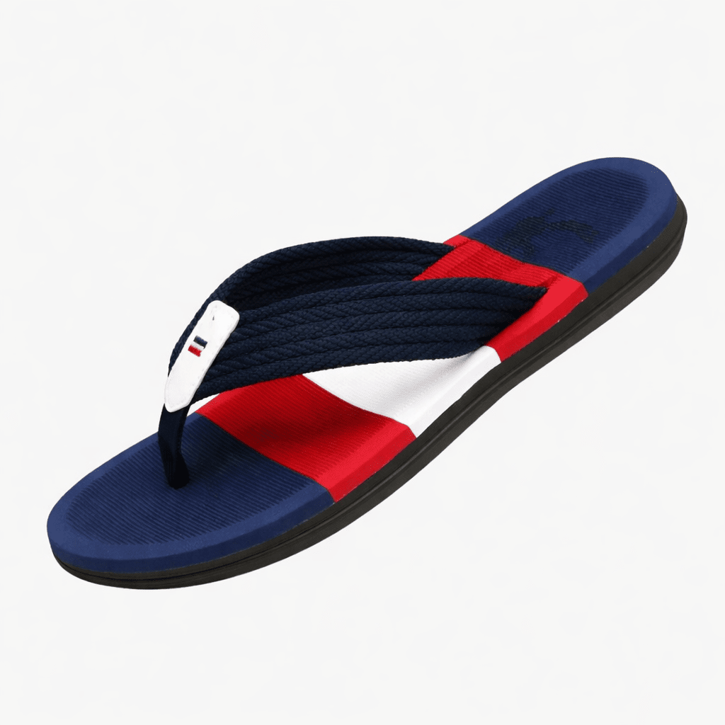 BRAIDO Herren-Sandalen mit gewebten Riemen — strukturiertes Fußbett, Schlupfdesign