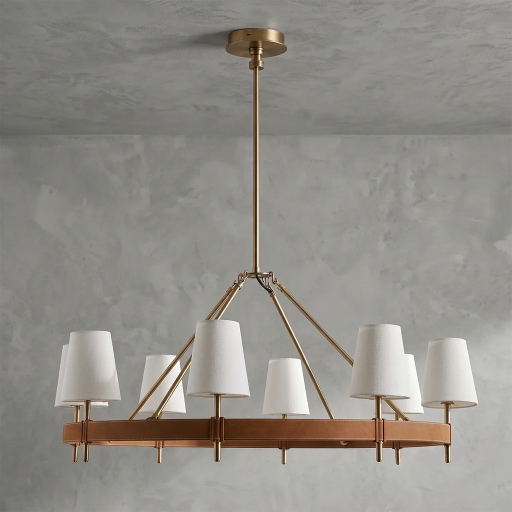 Bramley Leather & Copper Chandelier | wildoxy