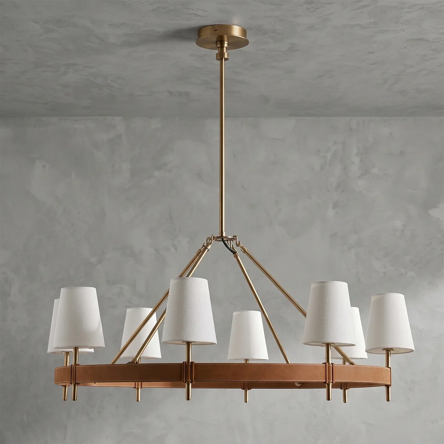 Bramley Leather & Copper Chandelier | wildoxy
