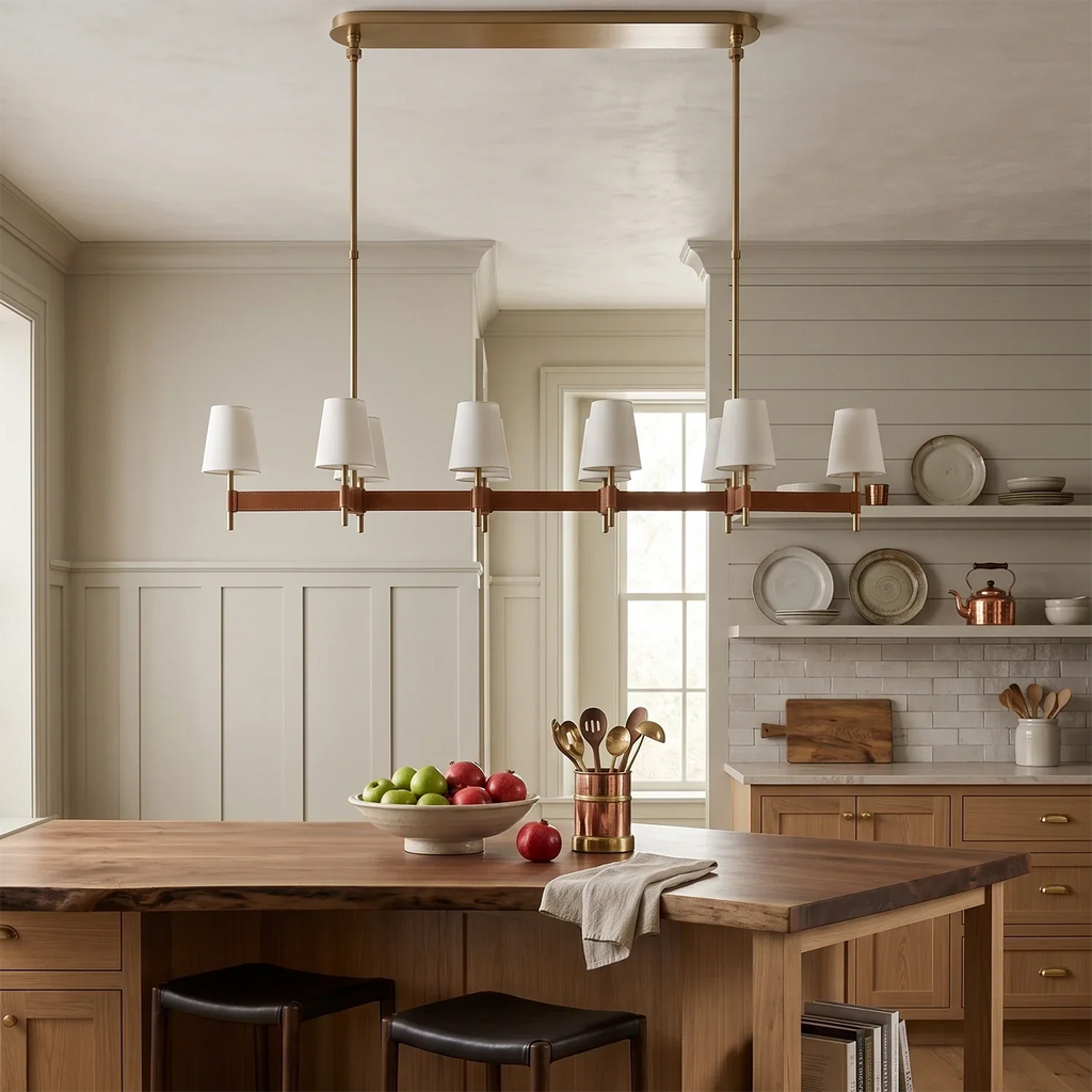 Bramley Leather & Copper Chandelier | wildoxy