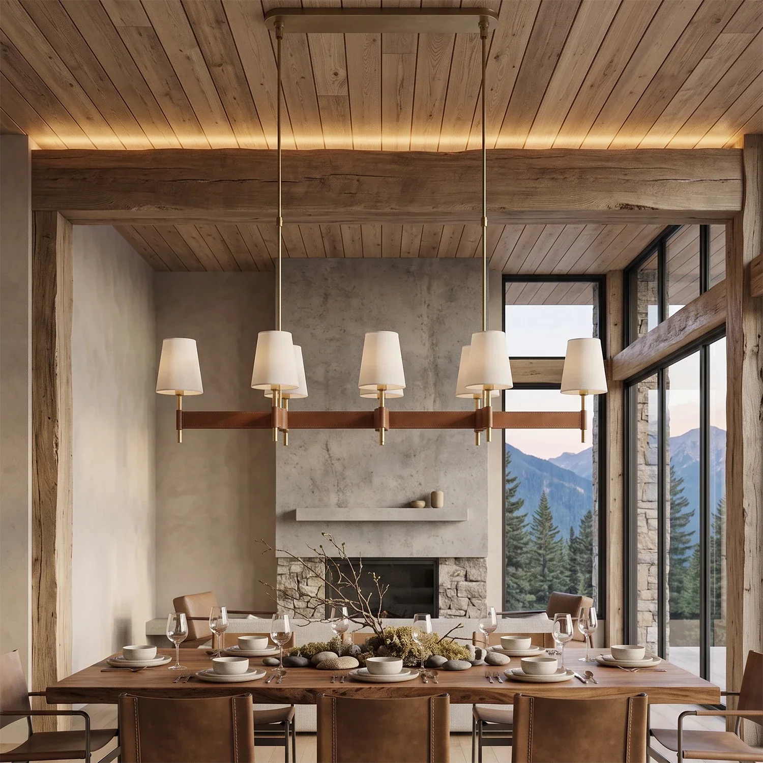 Bramley Leather & Copper Chandelier | wildoxy