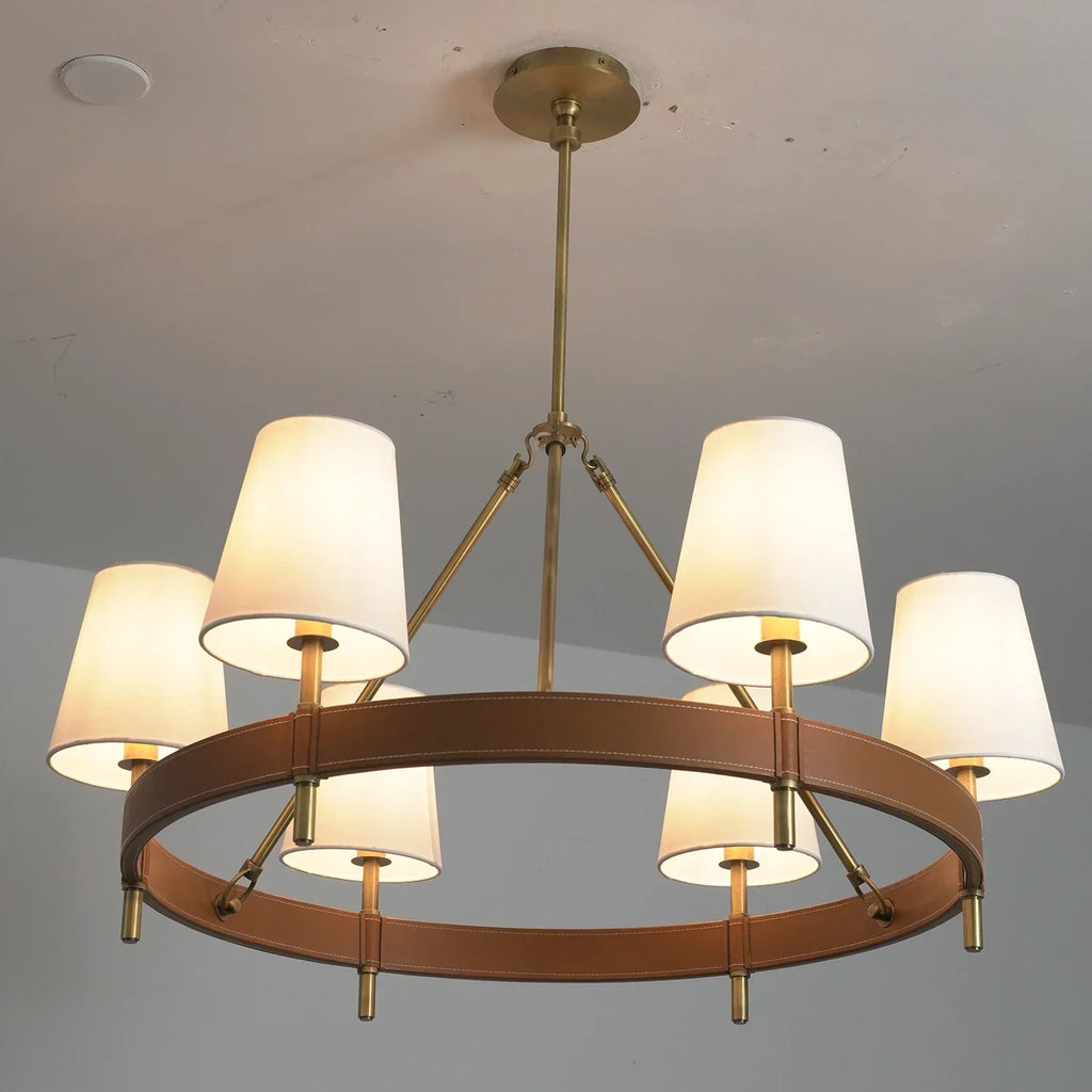 Bramley Leather & Copper Chandelier | wildoxy