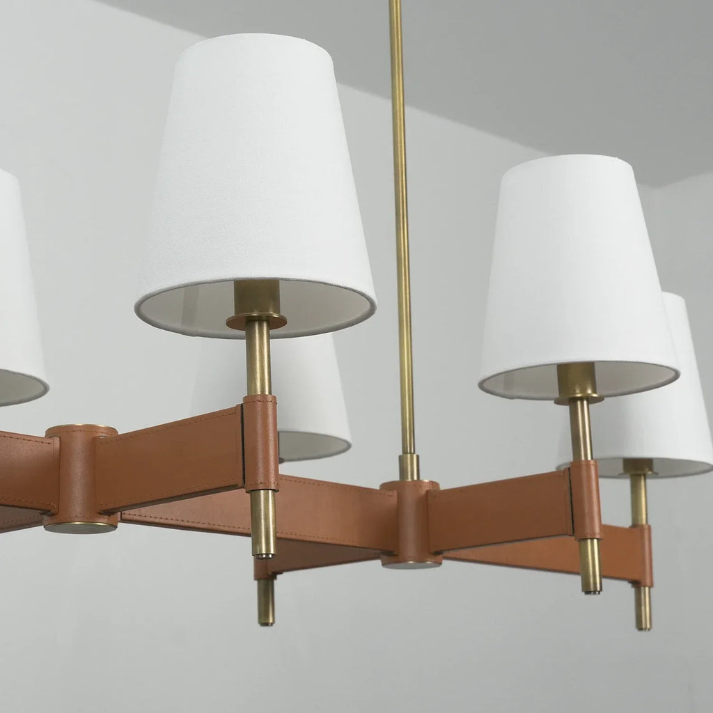 Bramley Leather & Copper Chandelier | wildoxy
