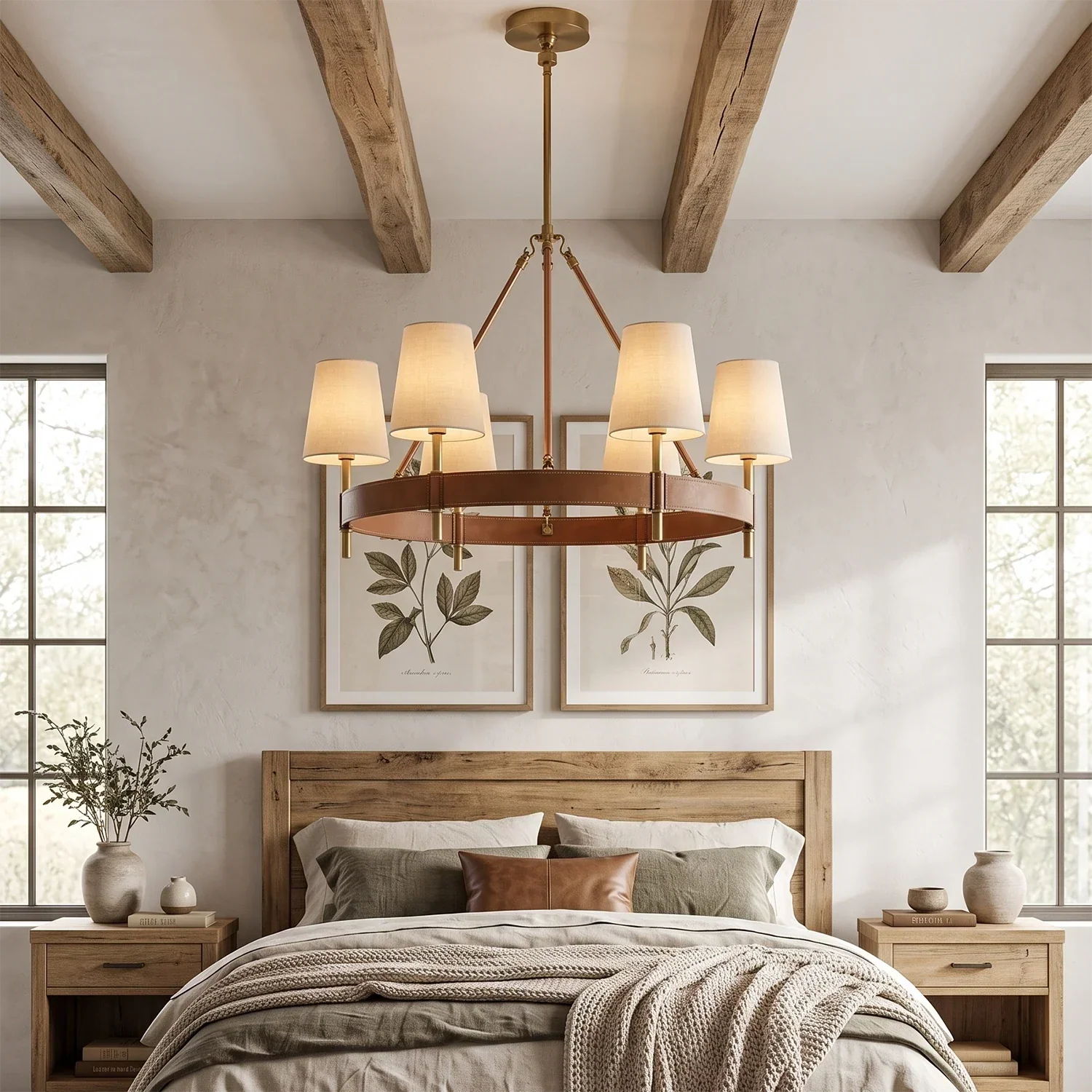 Bramley Leather & Copper Chandelier | wildoxy