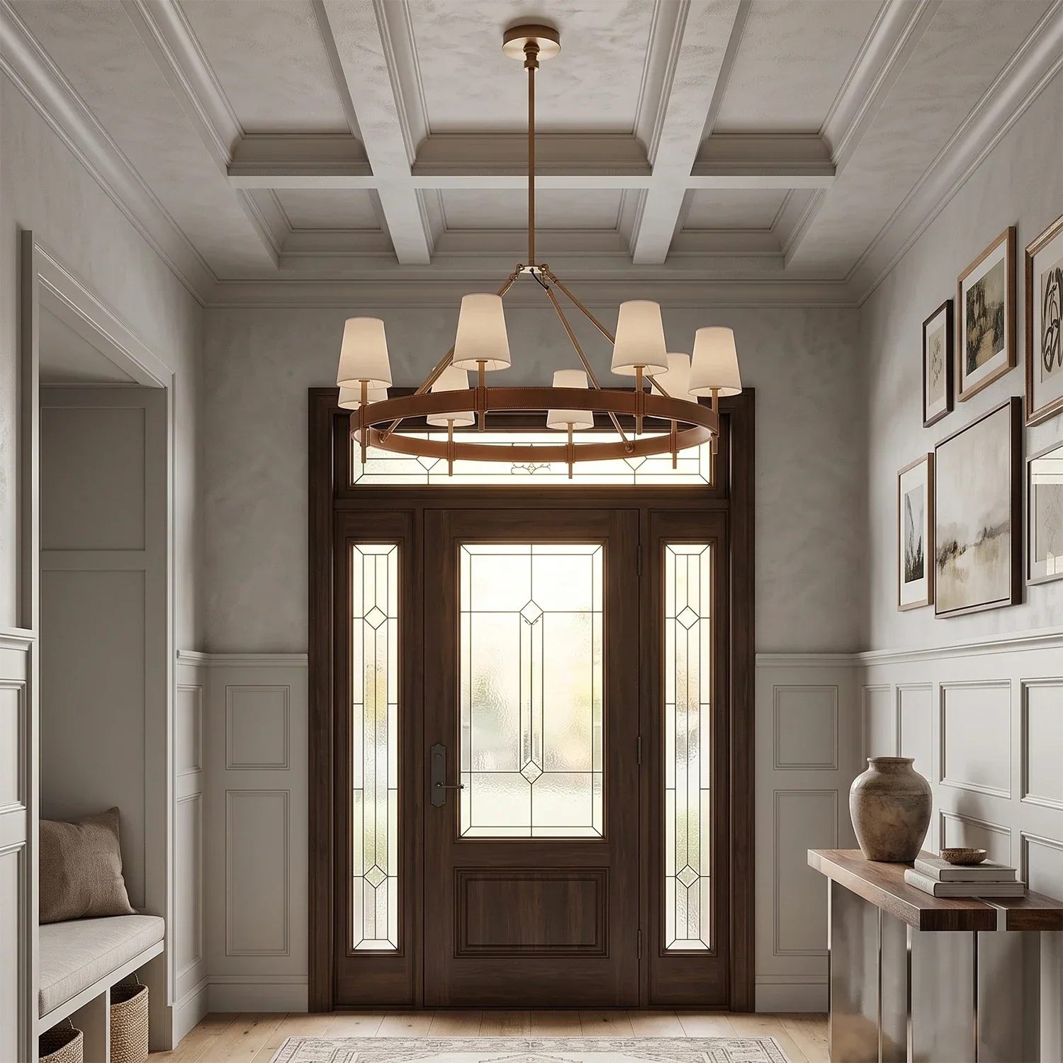 Bramley Leather & Copper Chandelier | wildoxy