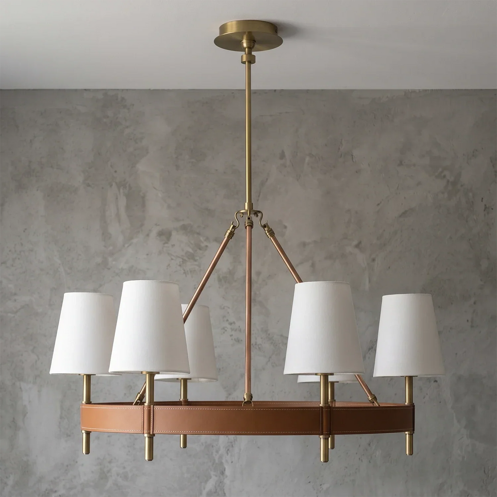 Bramley Leather & Copper Chandelier | wildoxy