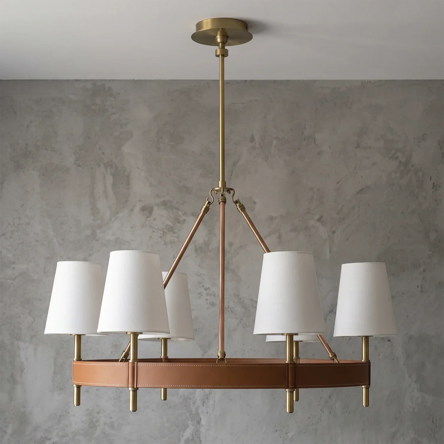 Bramley Leather & Copper Chandelier | wildoxy