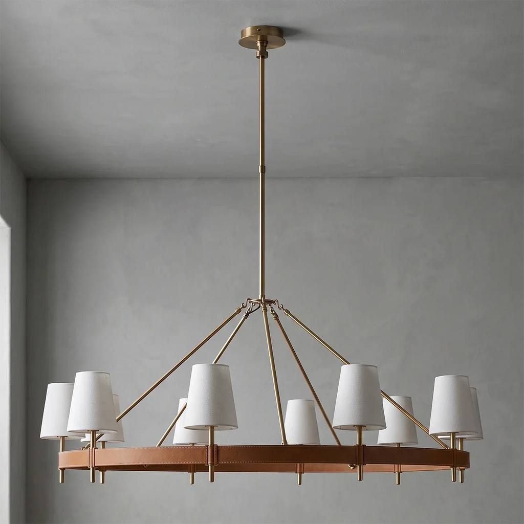 Bramley Leather & Copper Chandelier | wildoxy