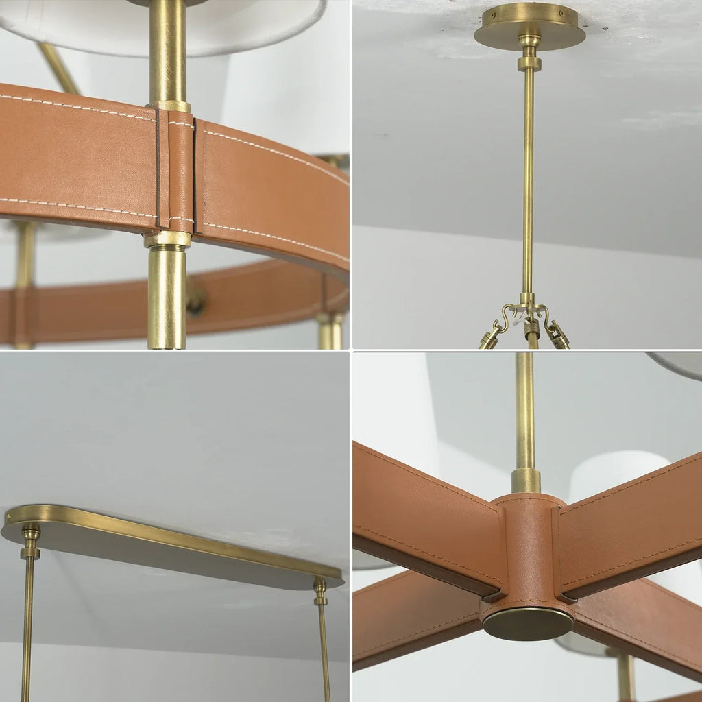 Bramley Leather & Copper Chandelier | wildoxy
