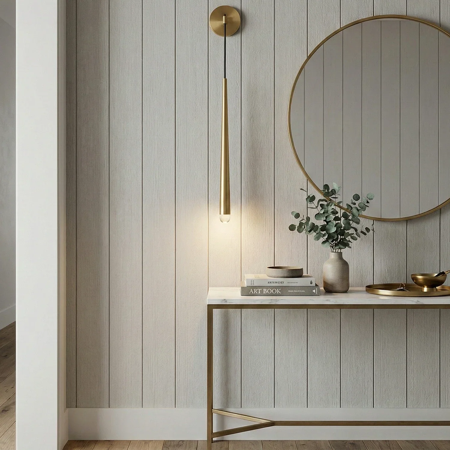 Brass Spinal Tube Crystal Wall Lamp | wildoxy