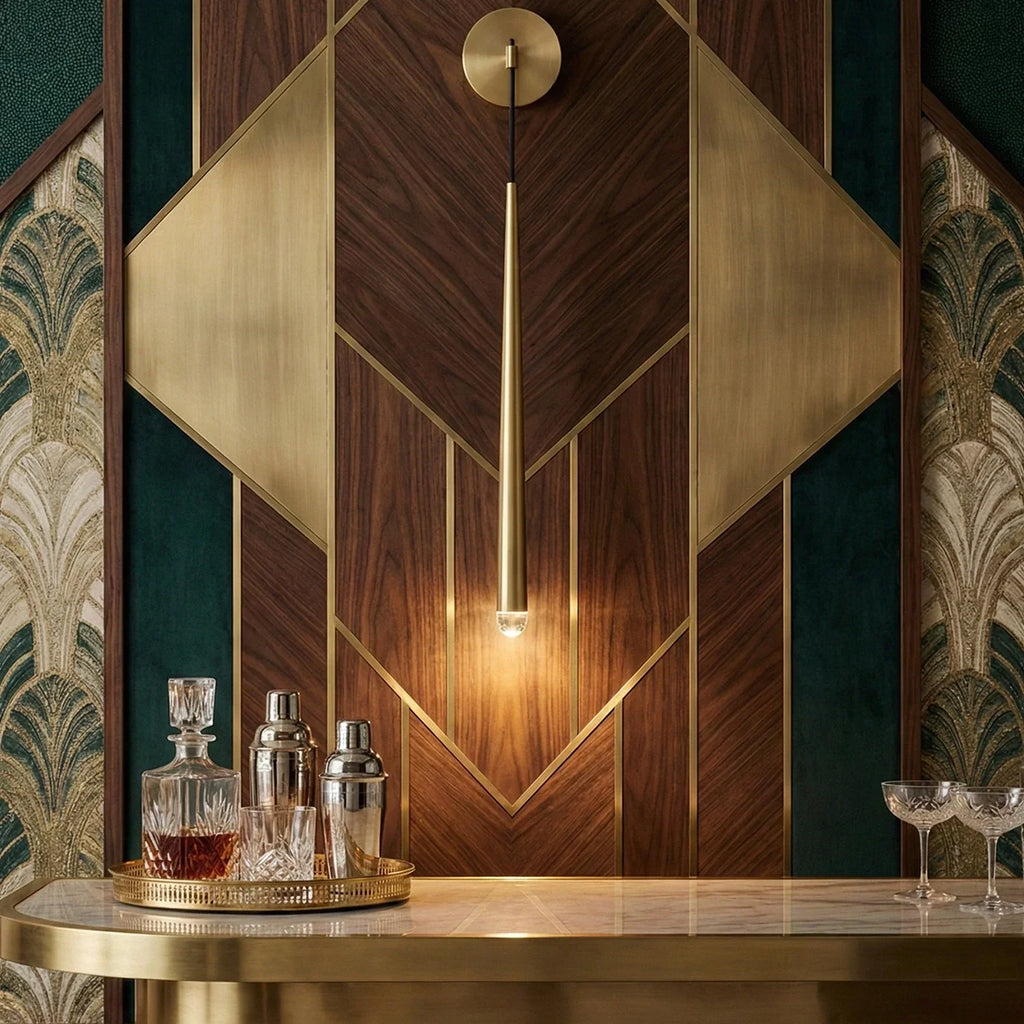 Brass Spinal Tube Crystal Wall Lamp | wildoxy