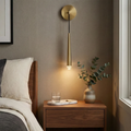 Brass Spinal Tube Crystal Wall Lamp | wildoxy