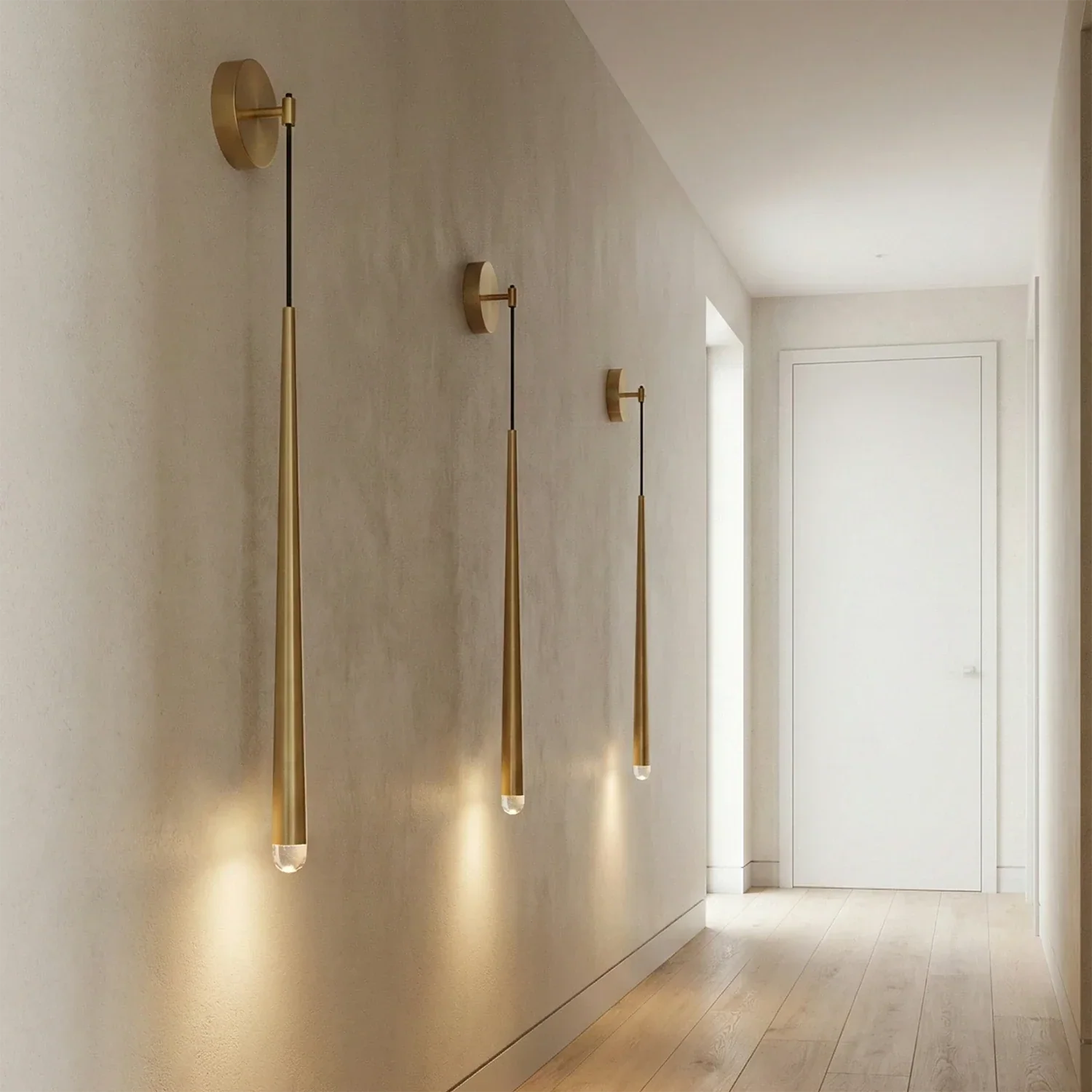 Brass Spinal Tube Crystal Wall Lamp | wildoxy