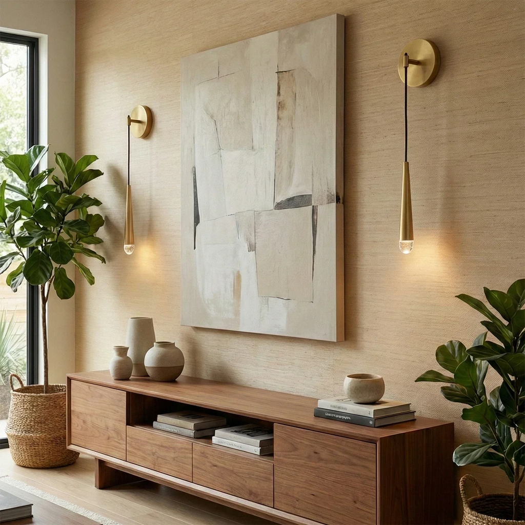 Brass Spinal Tube Crystal Wall Lamp | wildoxy