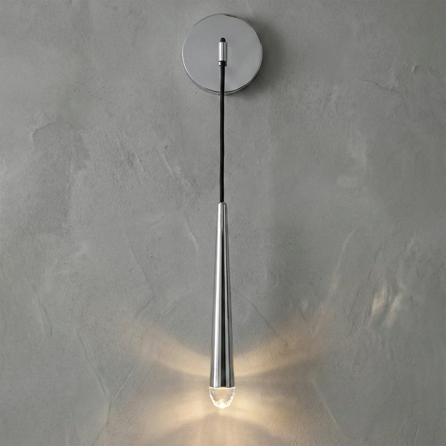 Brass Spinal Tube Crystal Wall Lamp | wildoxy