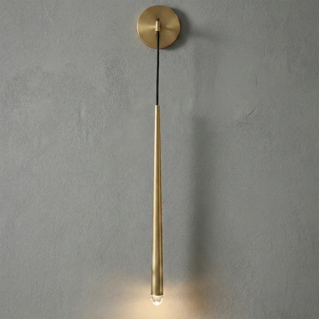 Brass Spinal Tube Crystal Wall Lamp | wildoxy