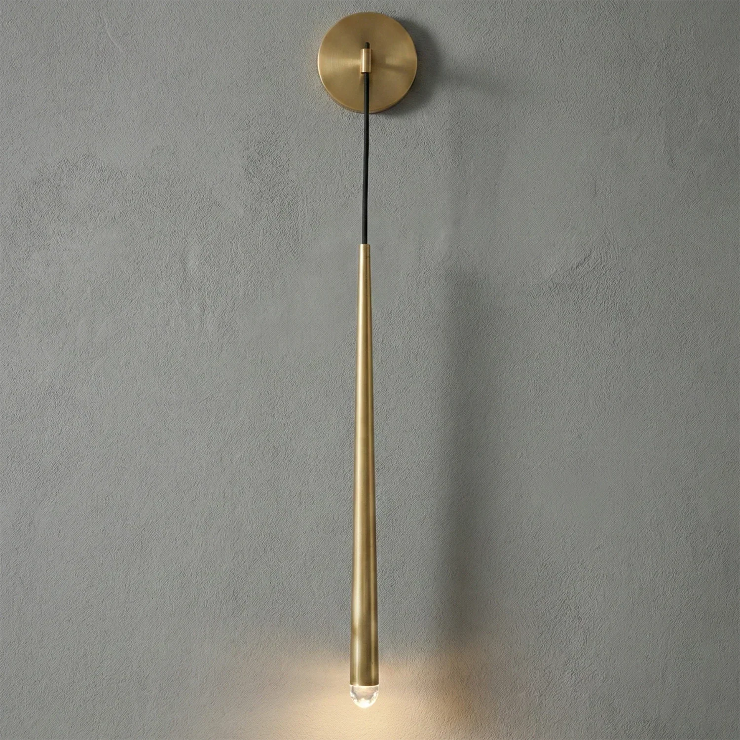 Brass Spinal Tube Crystal Wall Lamp | wildoxy