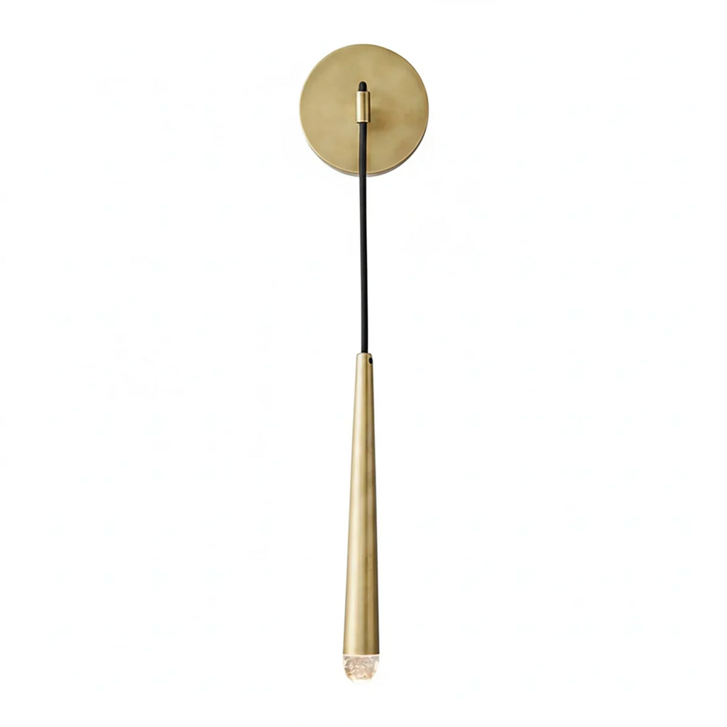 Brass Spinal Tube Crystal Wall Lamp | wildoxy