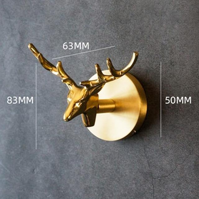 BrassBeast ゴールド仕上げの彫刻風コートラック - 動物モチーフのフック