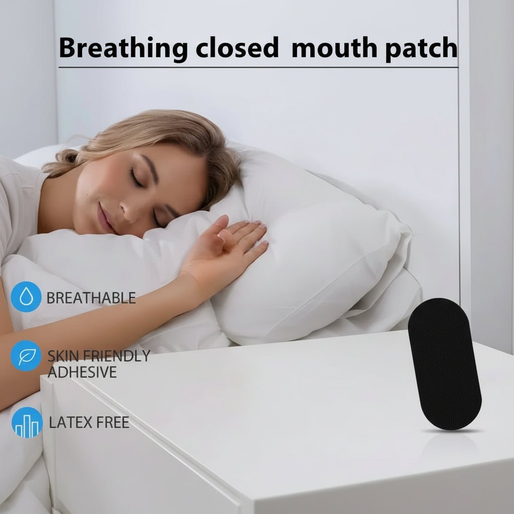 طقم BreathPatch لمكافحة الشخير، 90 قطعة - شريط للفم وملصقات للتنفس