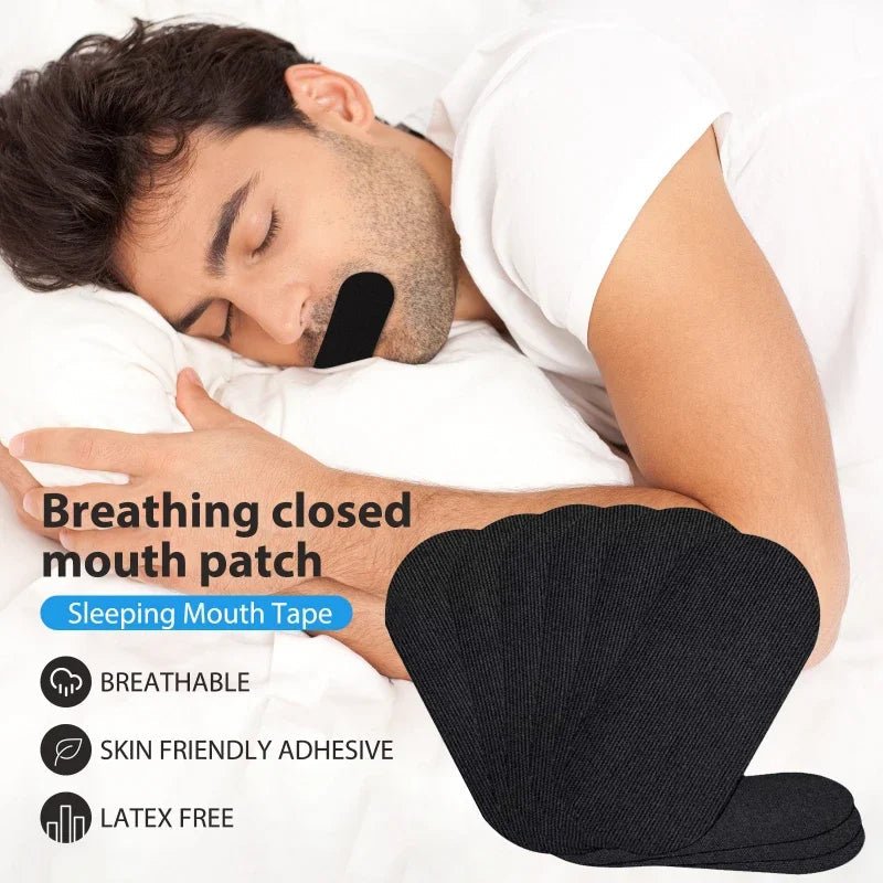 طقم BreathPatch لمكافحة الشخير، 90 قطعة - شريط للفم وملصقات للتنفس