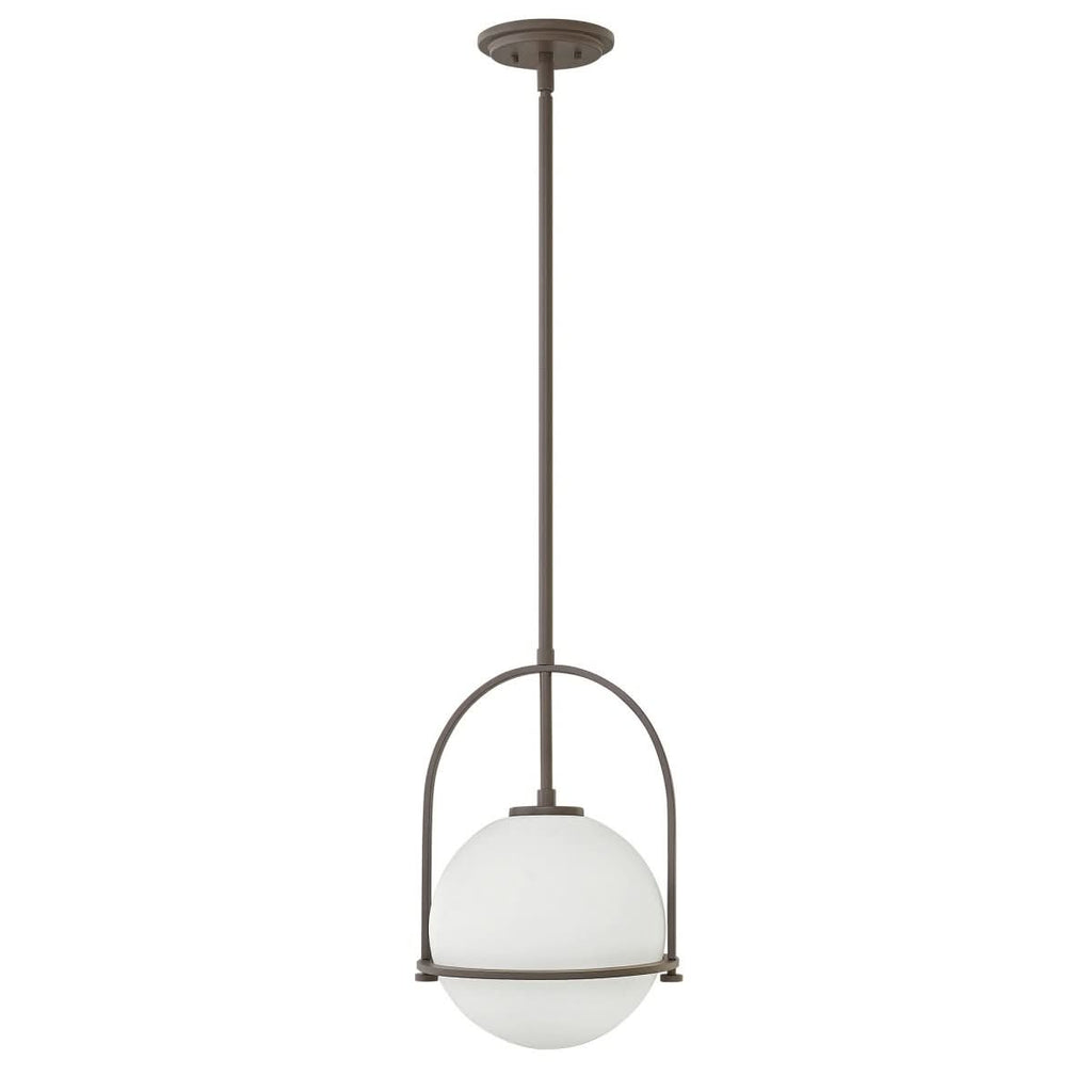 Lampada a sospensione in vetro opale Brillera — paralume regolabile