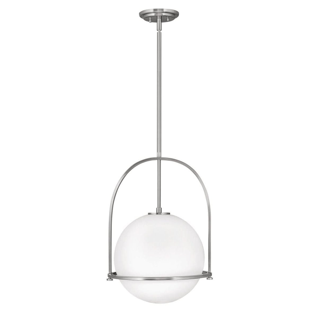 Lampada a sospensione in vetro opale Brillera — paralume regolabile
