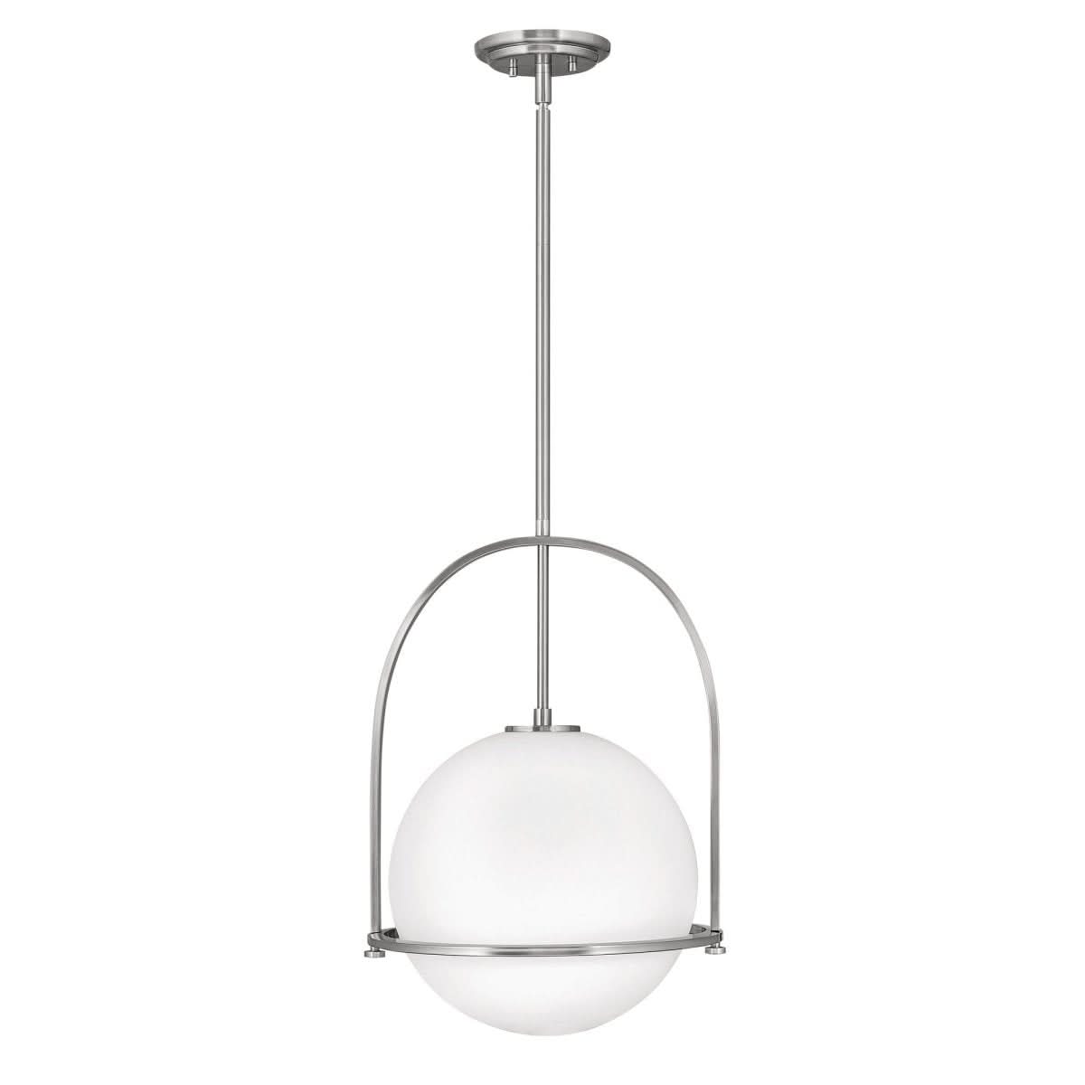 Lampada a sospensione in vetro opale Brillera — paralume regolabile