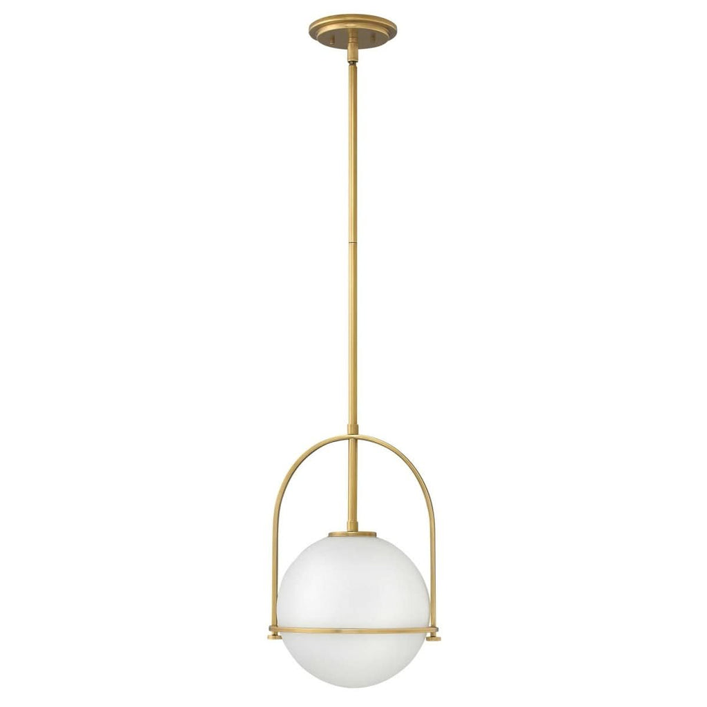 Lampada a sospensione in vetro opale Brillera — paralume regolabile