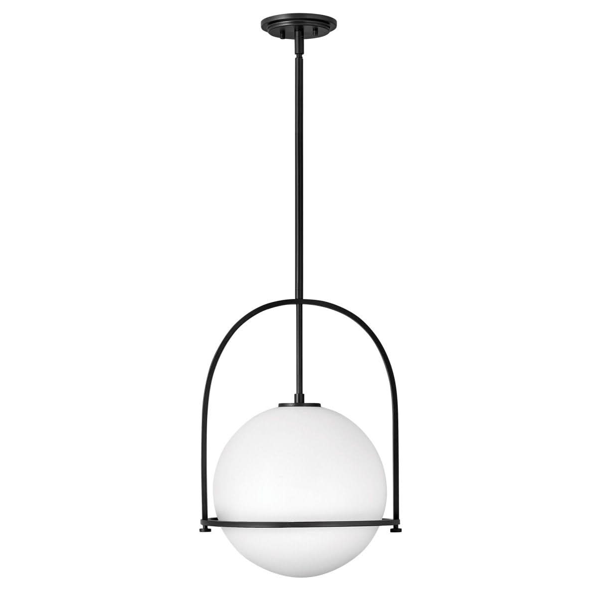 Lampada a sospensione in vetro opale Brillera — paralume regolabile