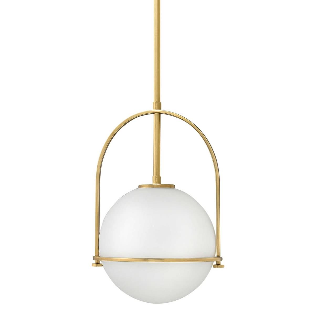 Lampada a sospensione in vetro opale Brillera — paralume regolabile