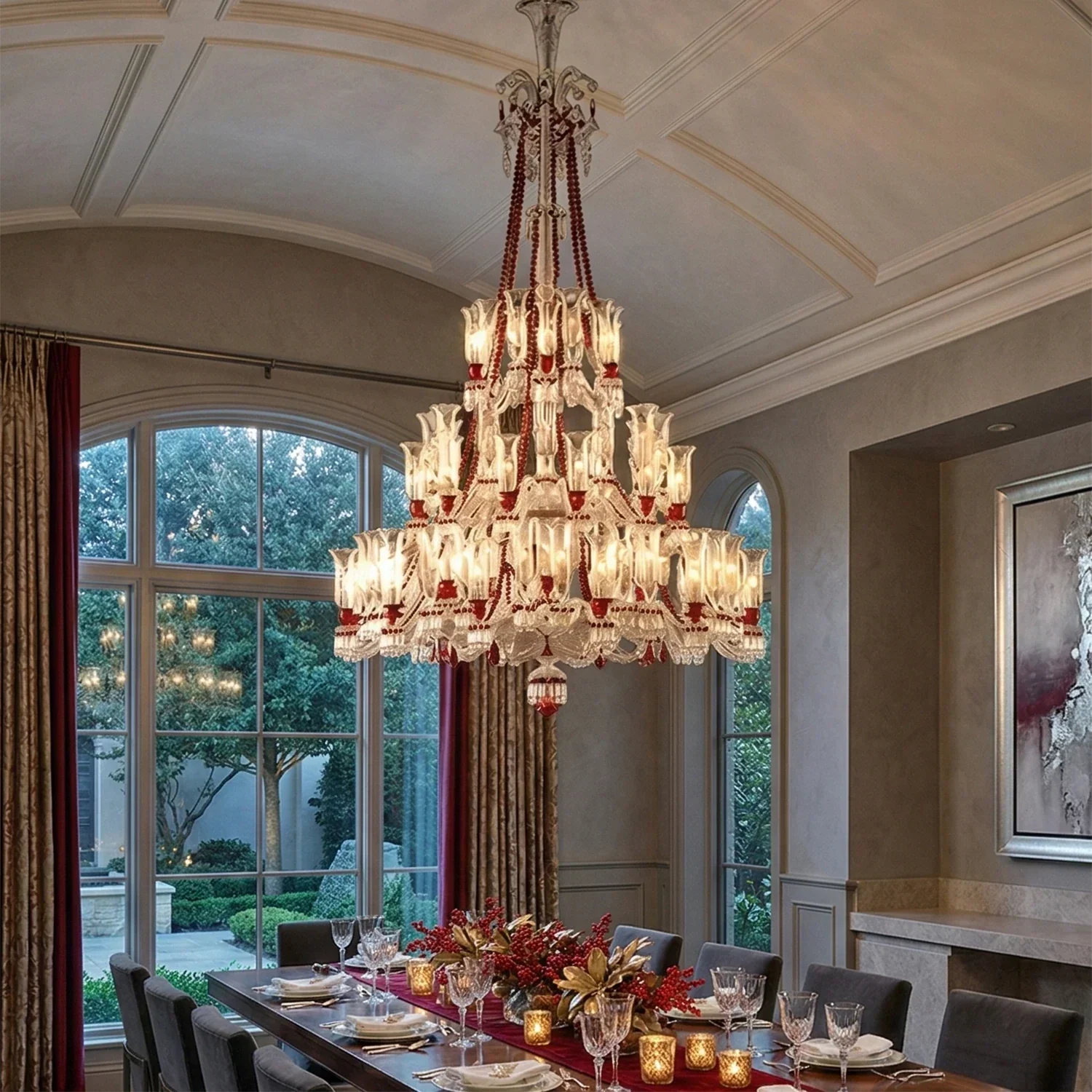Brilliant Starry Crystal RED Chandelier | wildoxy