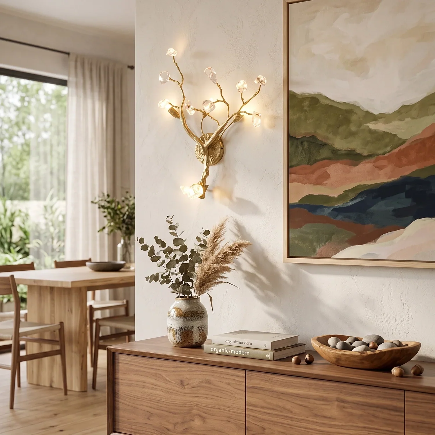 Bryony Frosted Glass Branch Wall Sconce | wildoxy