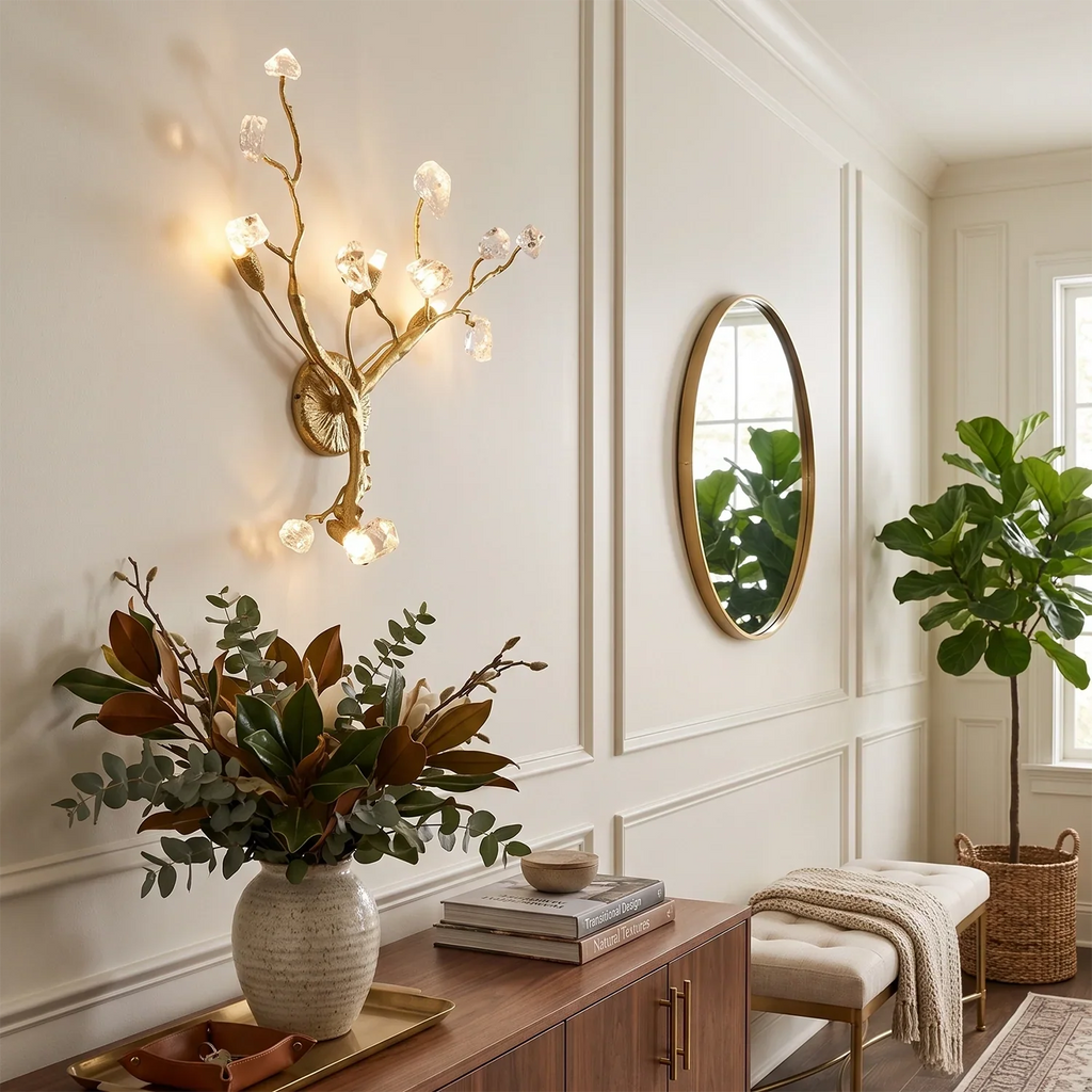 Bryony Frosted Glass Branch Wall Sconce | wildoxy