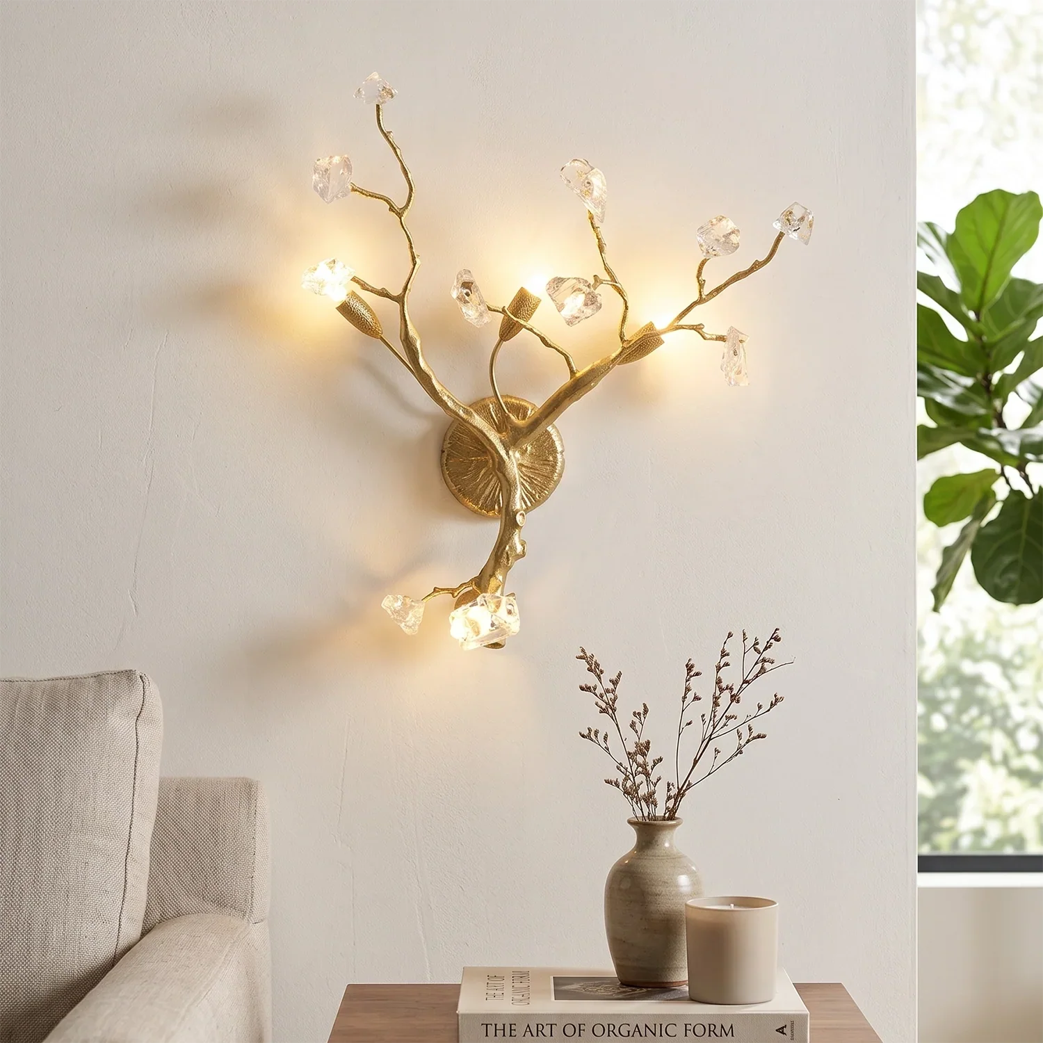 Bryony Frosted Glass Branch Wall Sconce | wildoxy