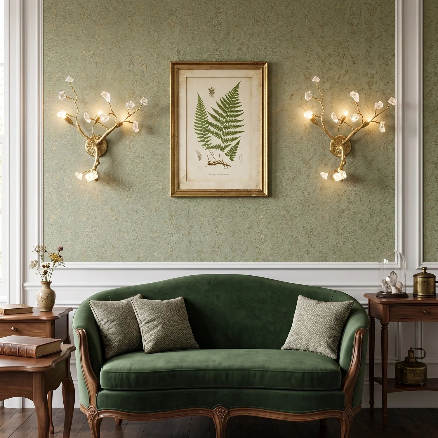 Bryony Frosted Glass Branch Wall Sconce | wildoxy