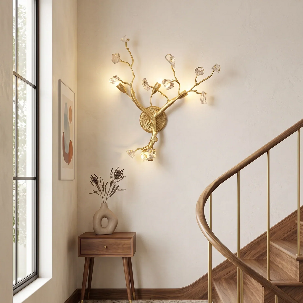 Bryony Frosted Glass Branch Wall Sconce | wildoxy