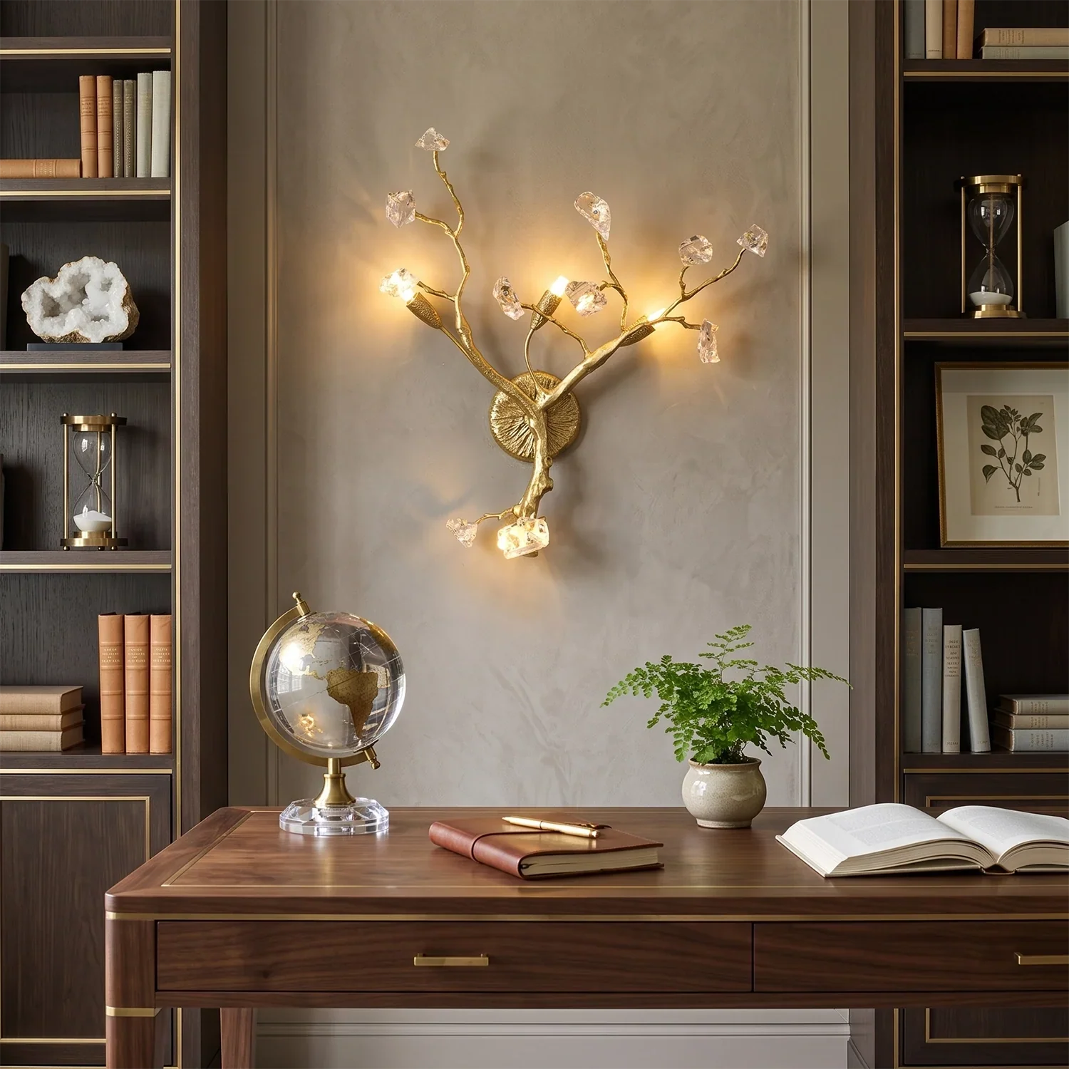 Bryony Frosted Glass Branch Wall Sconce | wildoxy