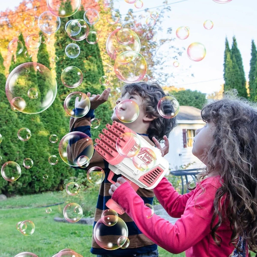 Giocattolo soffiatore di bolle portatile BubbleFun — design senza batterie
