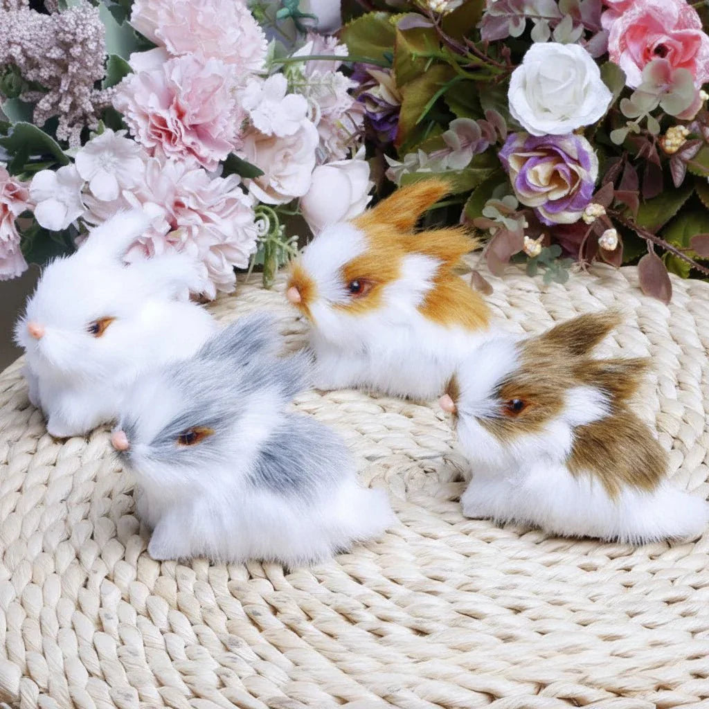 BUNNIVA复活节兔子摆件套装 - 四件艺术雕塑